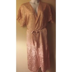 Light Pink Kimono Style Satin Robe